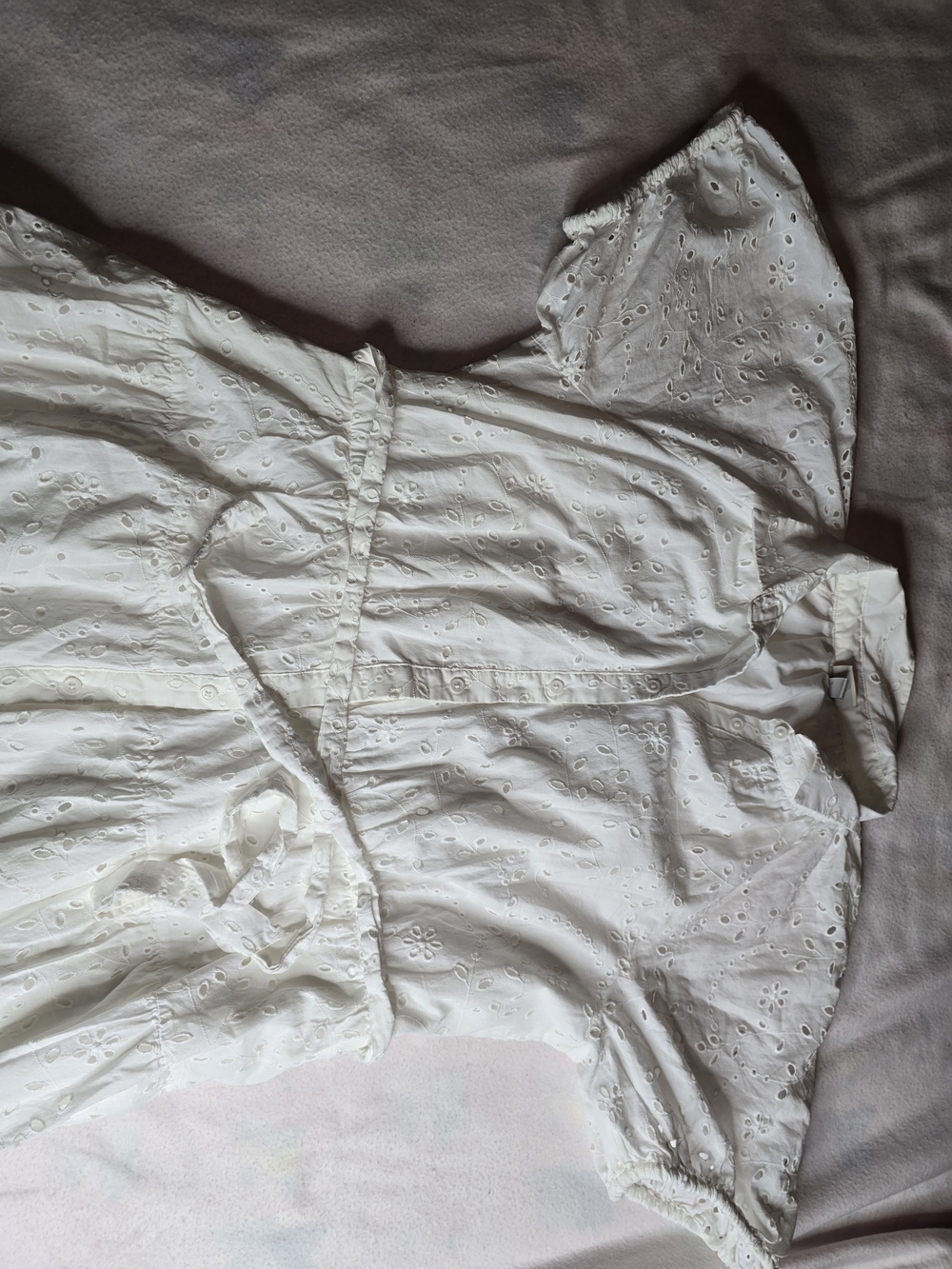 a new day White Eyelet Button-Up Dress with Tie Waist - Picture 3 of 8